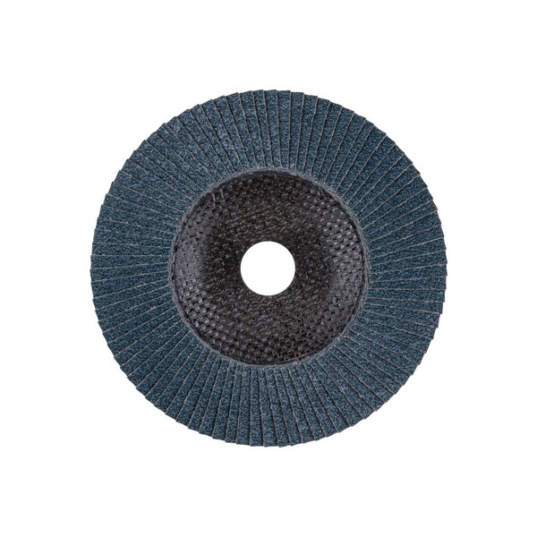 6 X 5/8-11 Thd. POLIFAN® Flap Disc - Z PSF EXTRA STEELOX, Zirconia, 120 Grit, Conical
